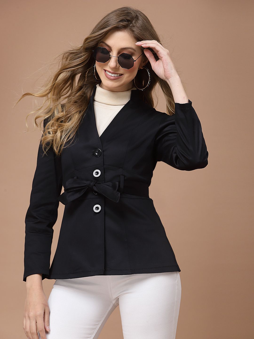 kassually Women Solid Single Breasted Casual Blazer-picture-11