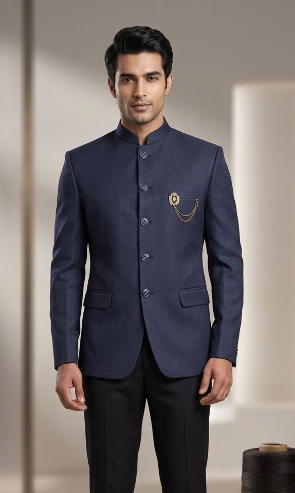 asthetic Men Self Design Bandhgala Party, Festive, Formal, Wedding, Casual Blazer-picture-18