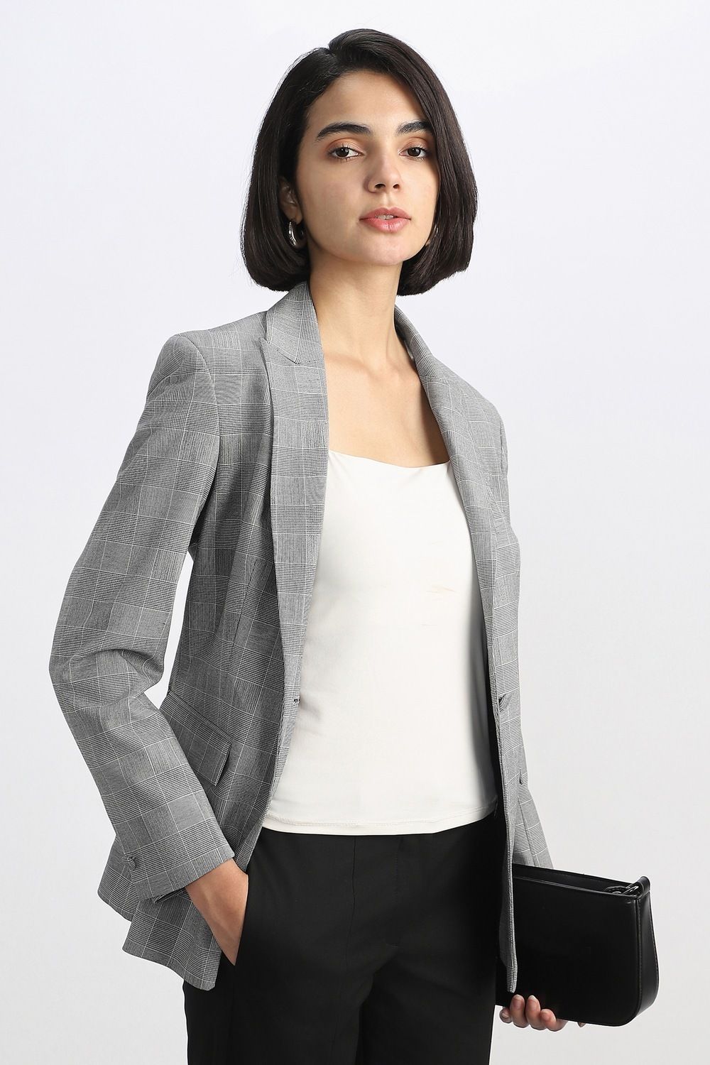 allen solly Women Checkered Single Breasted Formal Blazer-picture-11