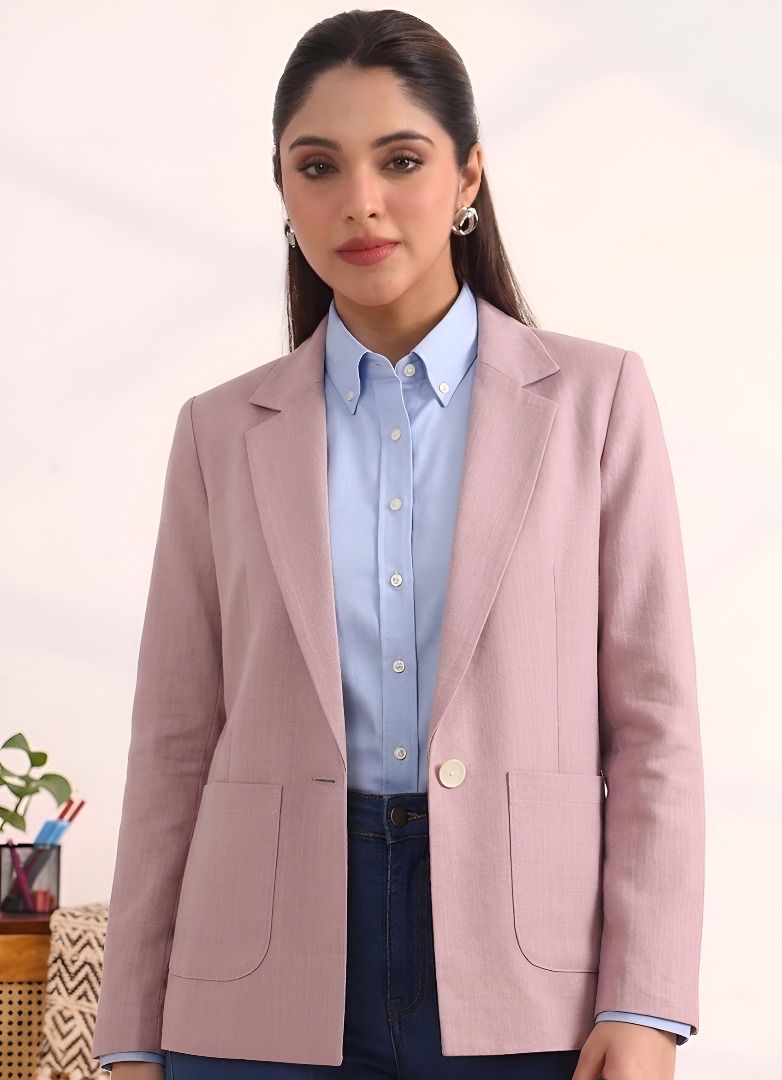 purever india Women Solid Single Breasted Casual Blazer-picture-41