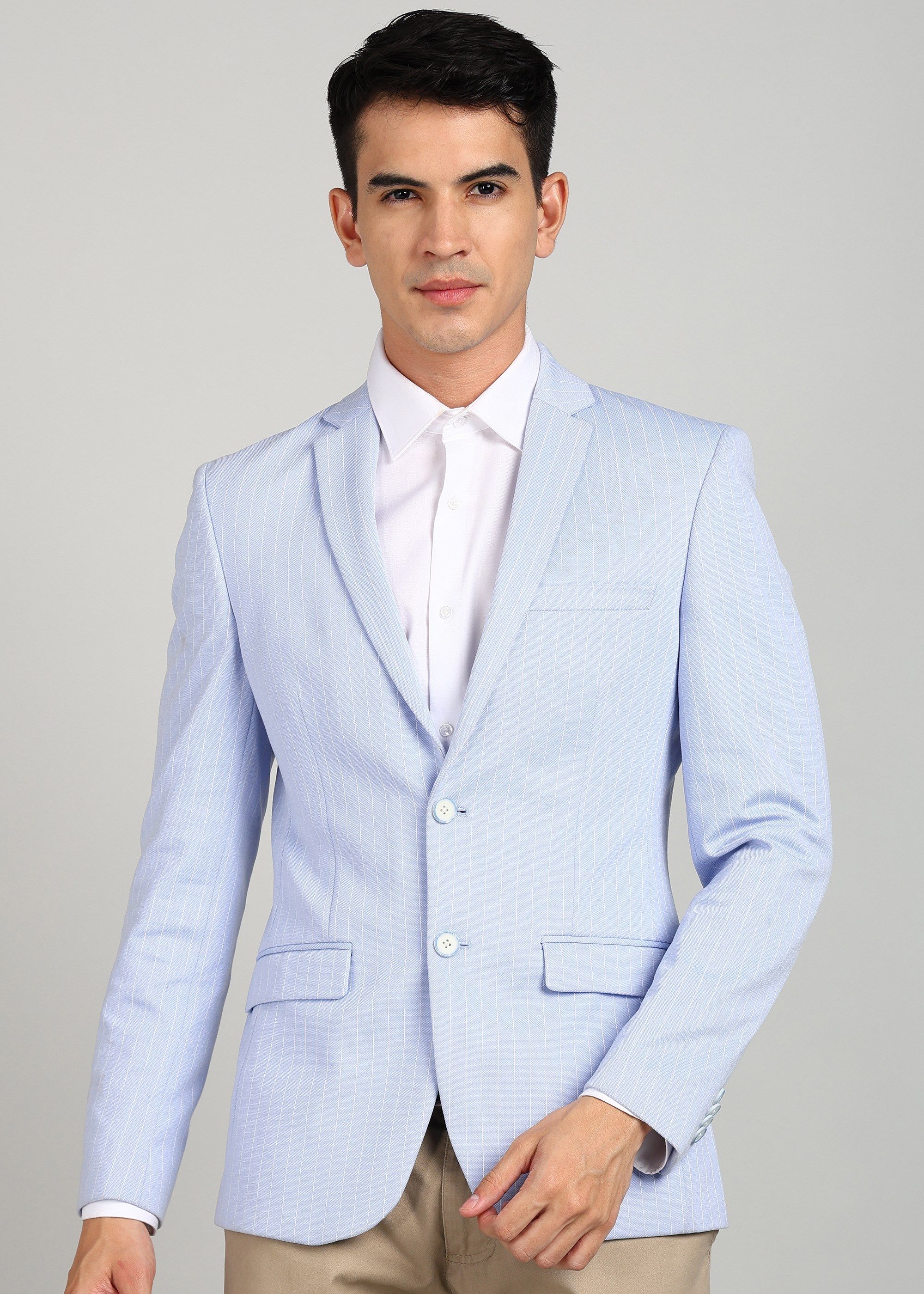 park avenue Men Solid Single Breasted Casual Blazer-picture-26