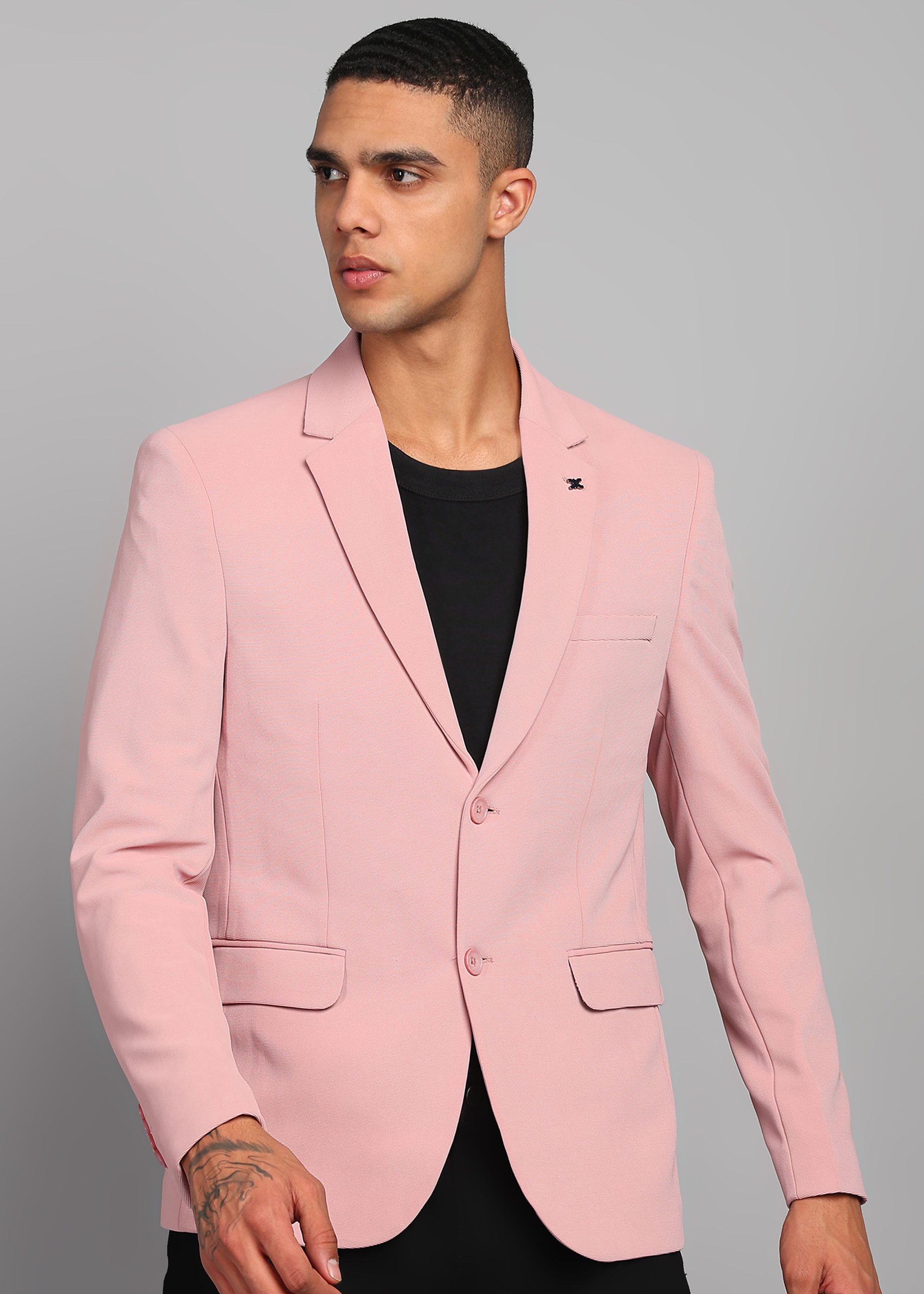 killer Men Self Design Single Breasted Casual Blazer-picture-16