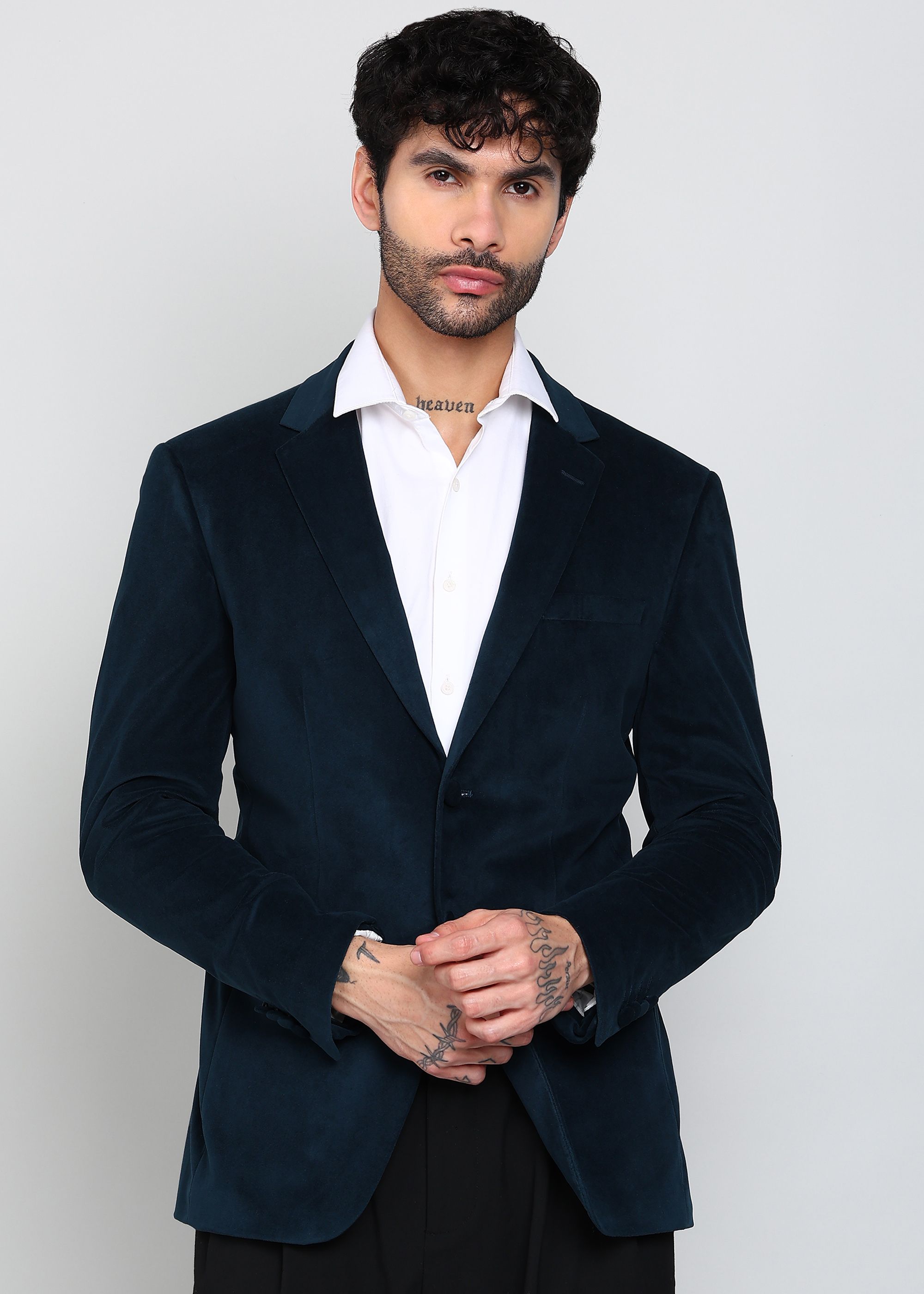 peter england Men Solid Single Breasted Formal Blazer-picture-18