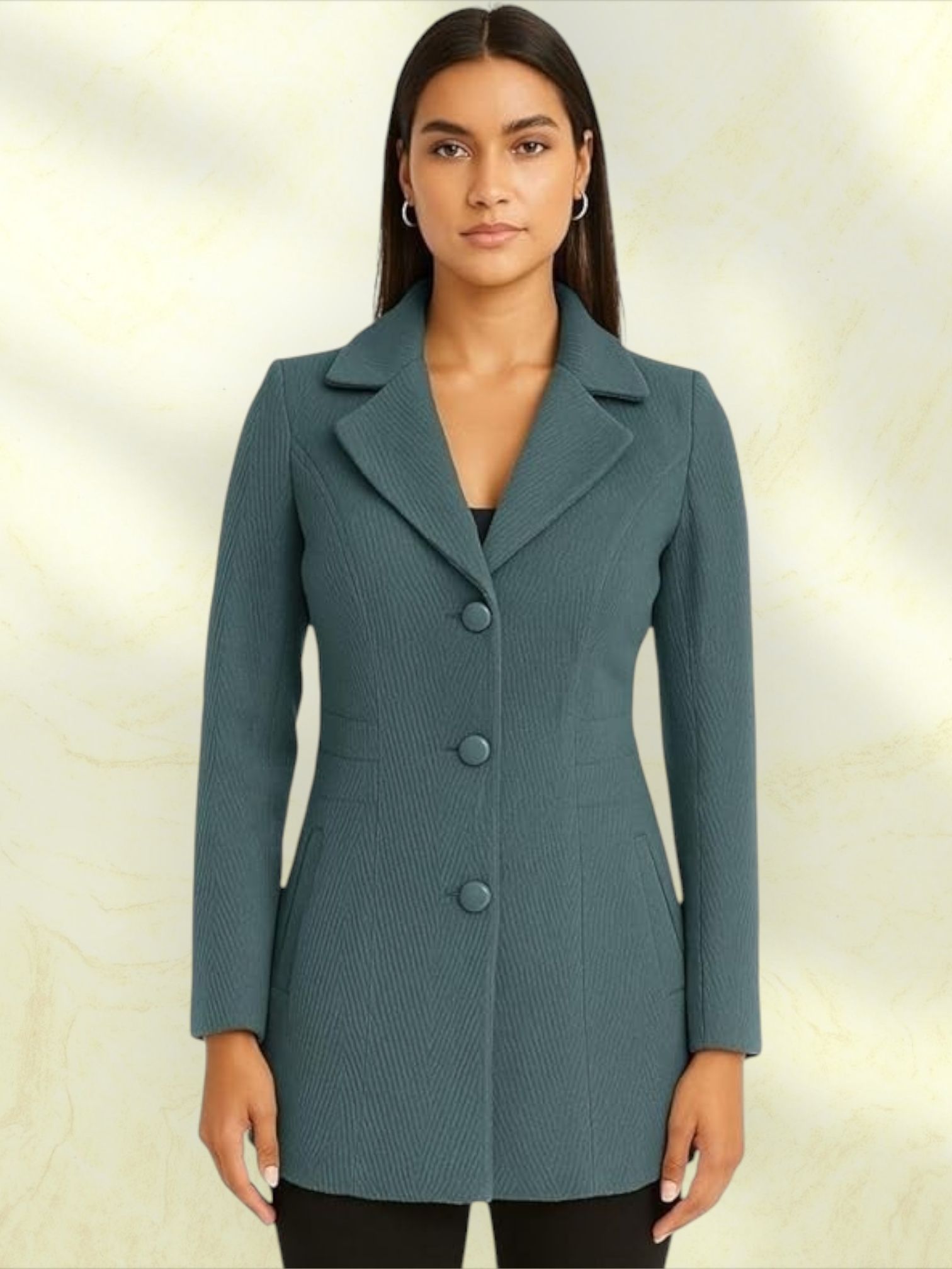 pepzoo Women Solid Double Breasted Casual Blazer-picture-11