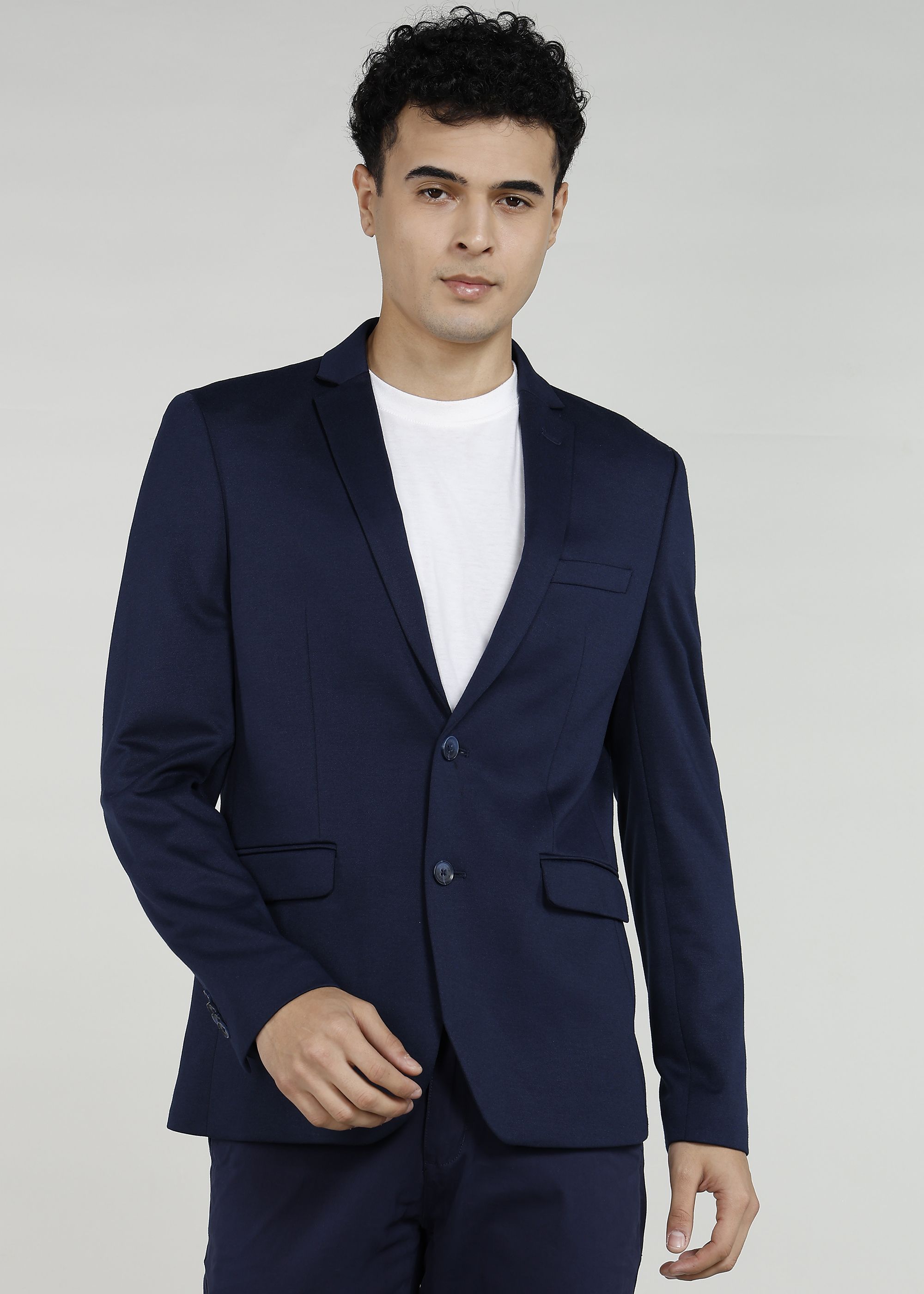 peter england Men Solid Single Breasted Casual Blazer-picture-24