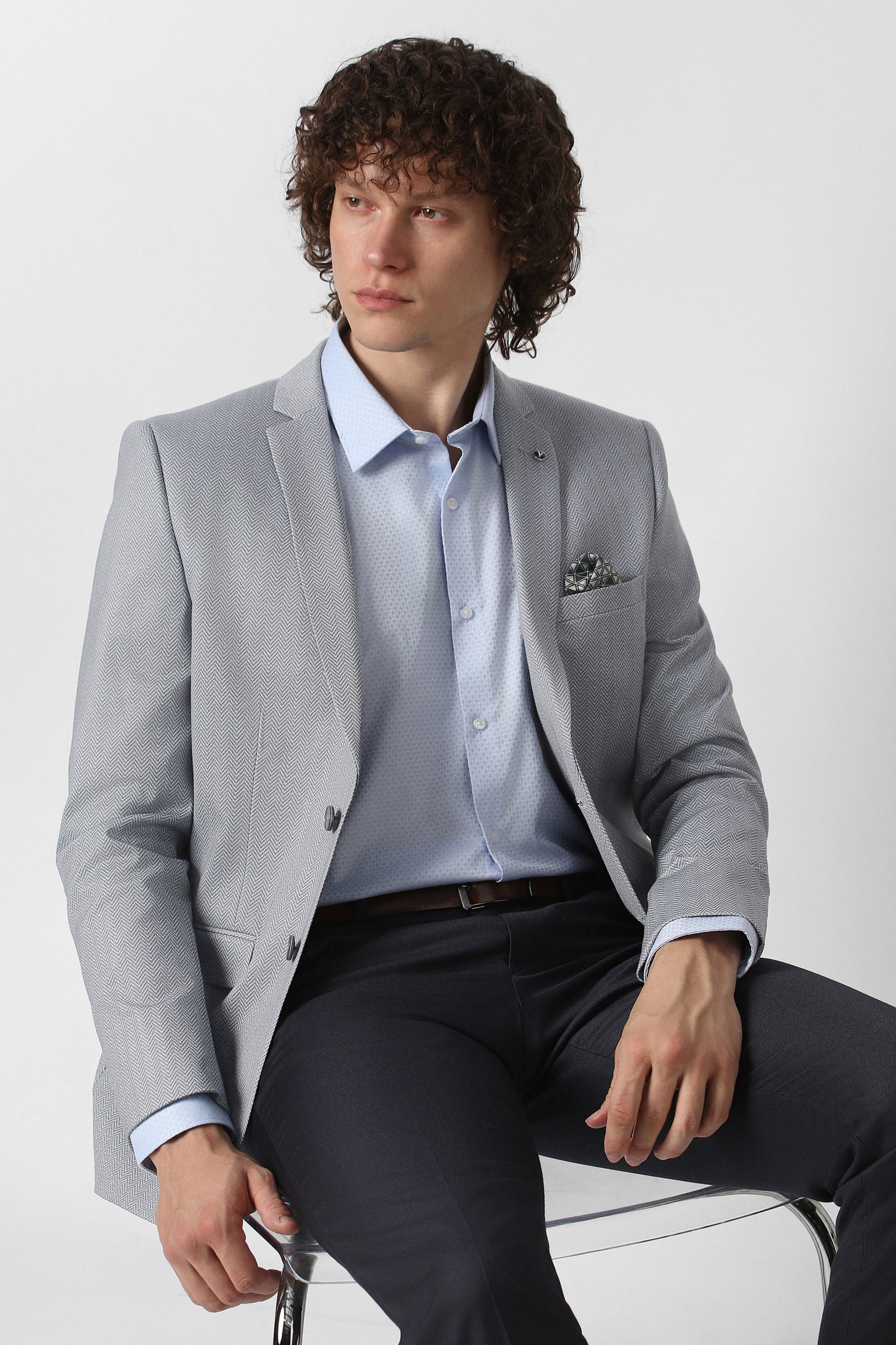 van heusen Men Striped Single Breasted Formal Blazer-picture-13