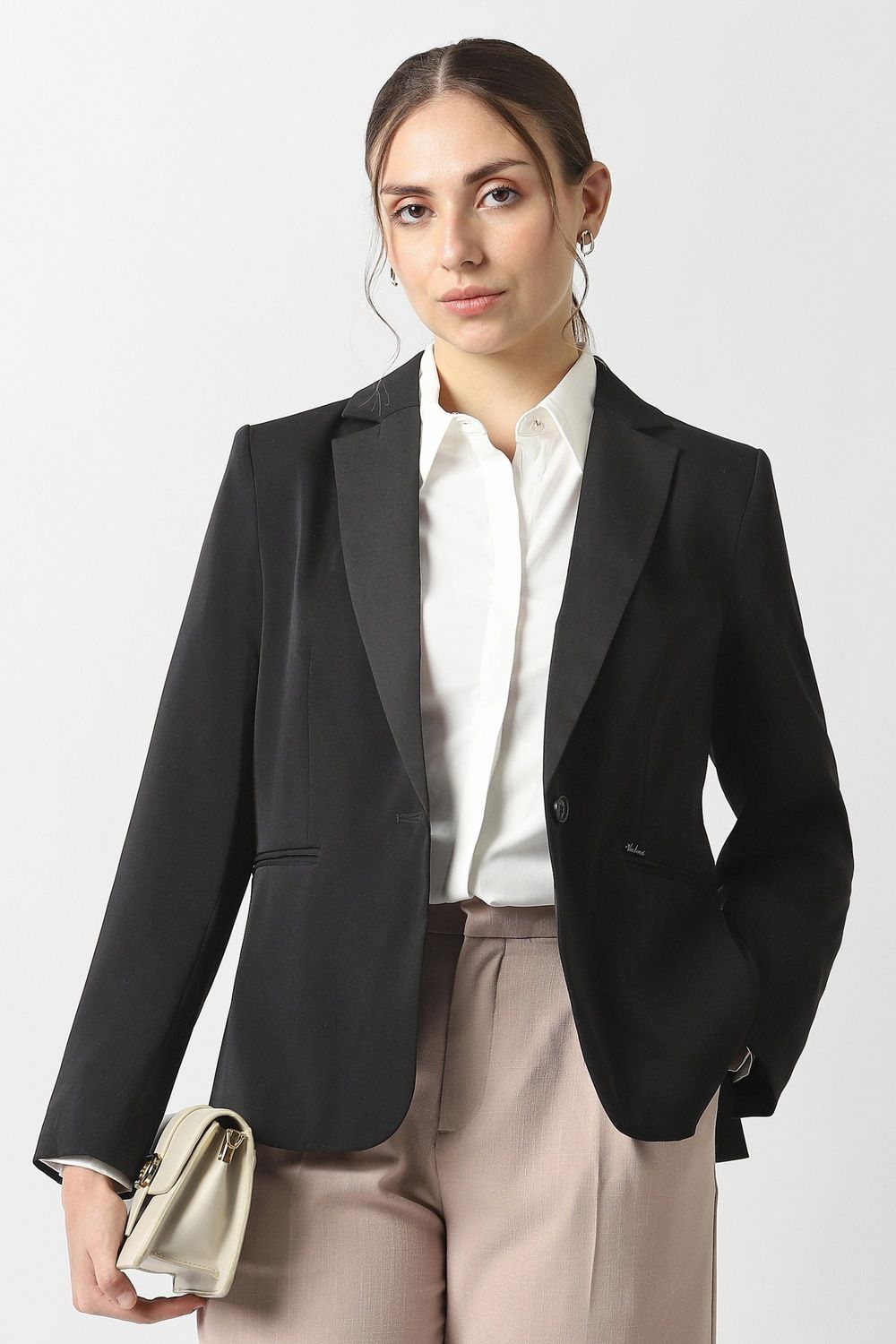 van heusen Women Solid Single Breasted Party Blazer-picture-18