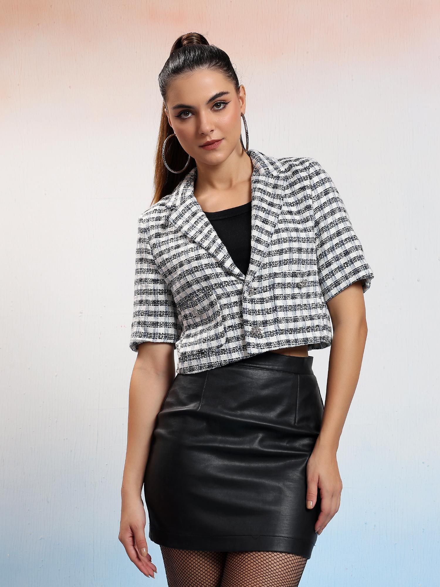 Women Solid Single Breasted Casual Blazer-image-20