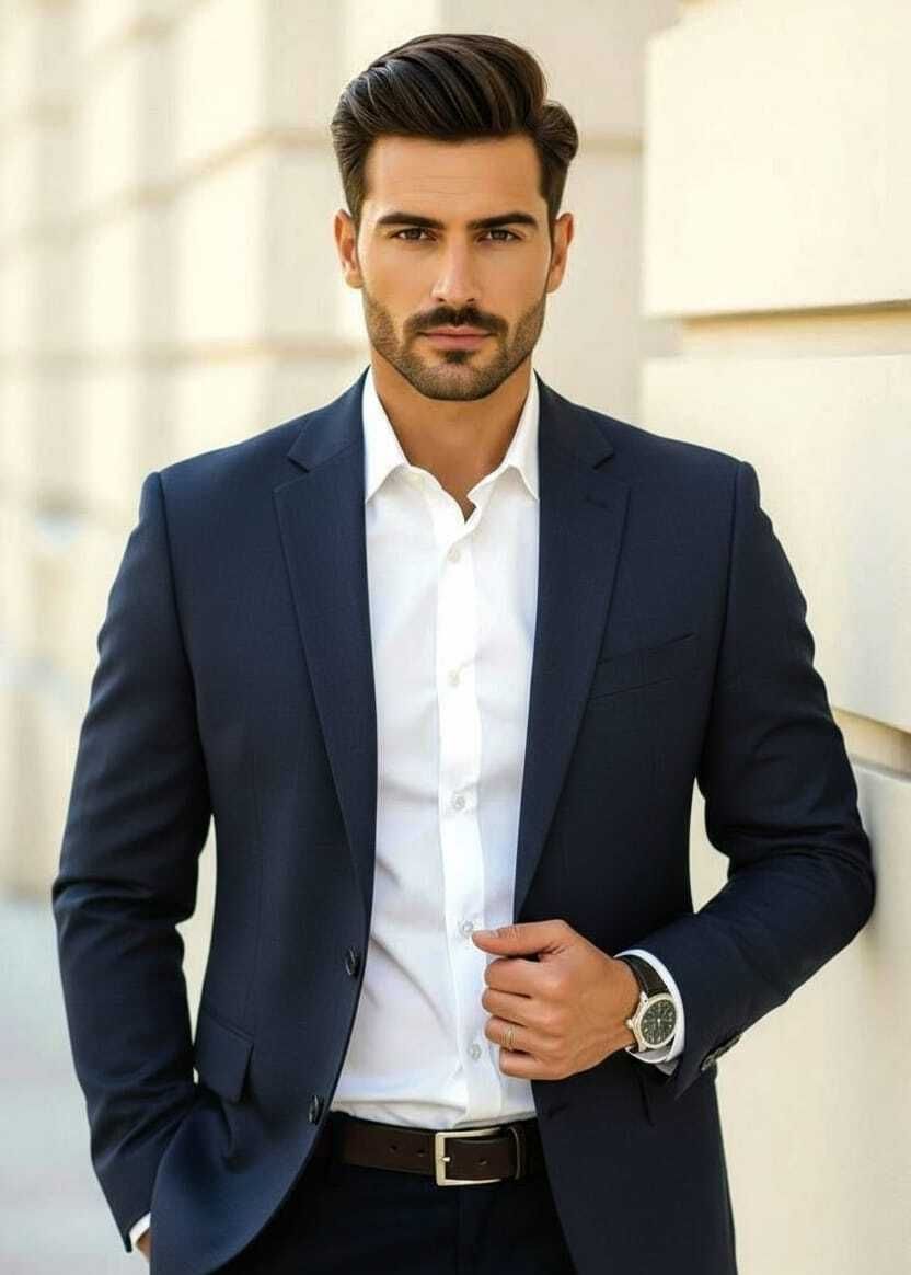 Men Solid Single Breasted Festive & Wedding Blazer