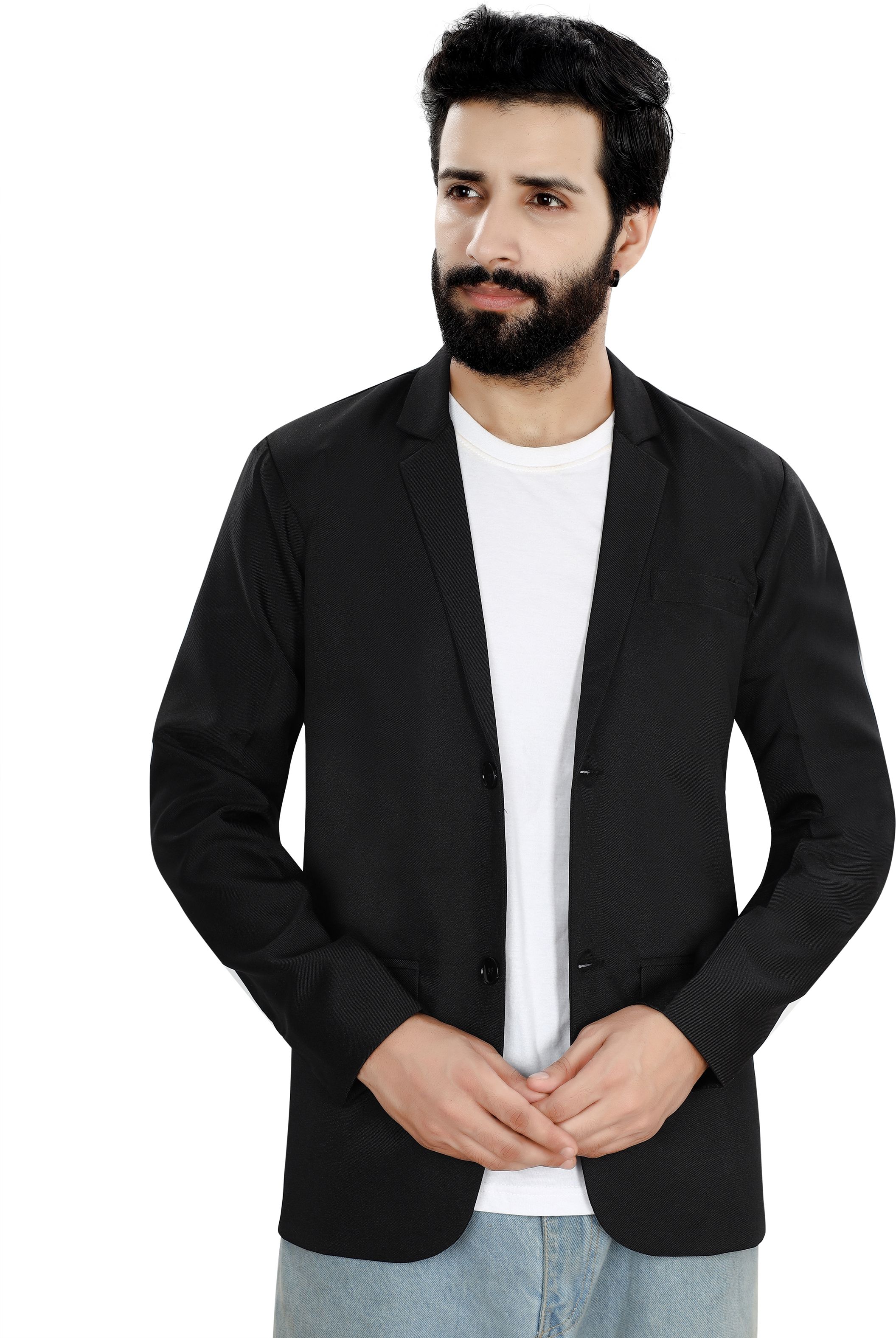 click one Men Solid Single Breasted Party, Formal, Casual Blazer-picture-17