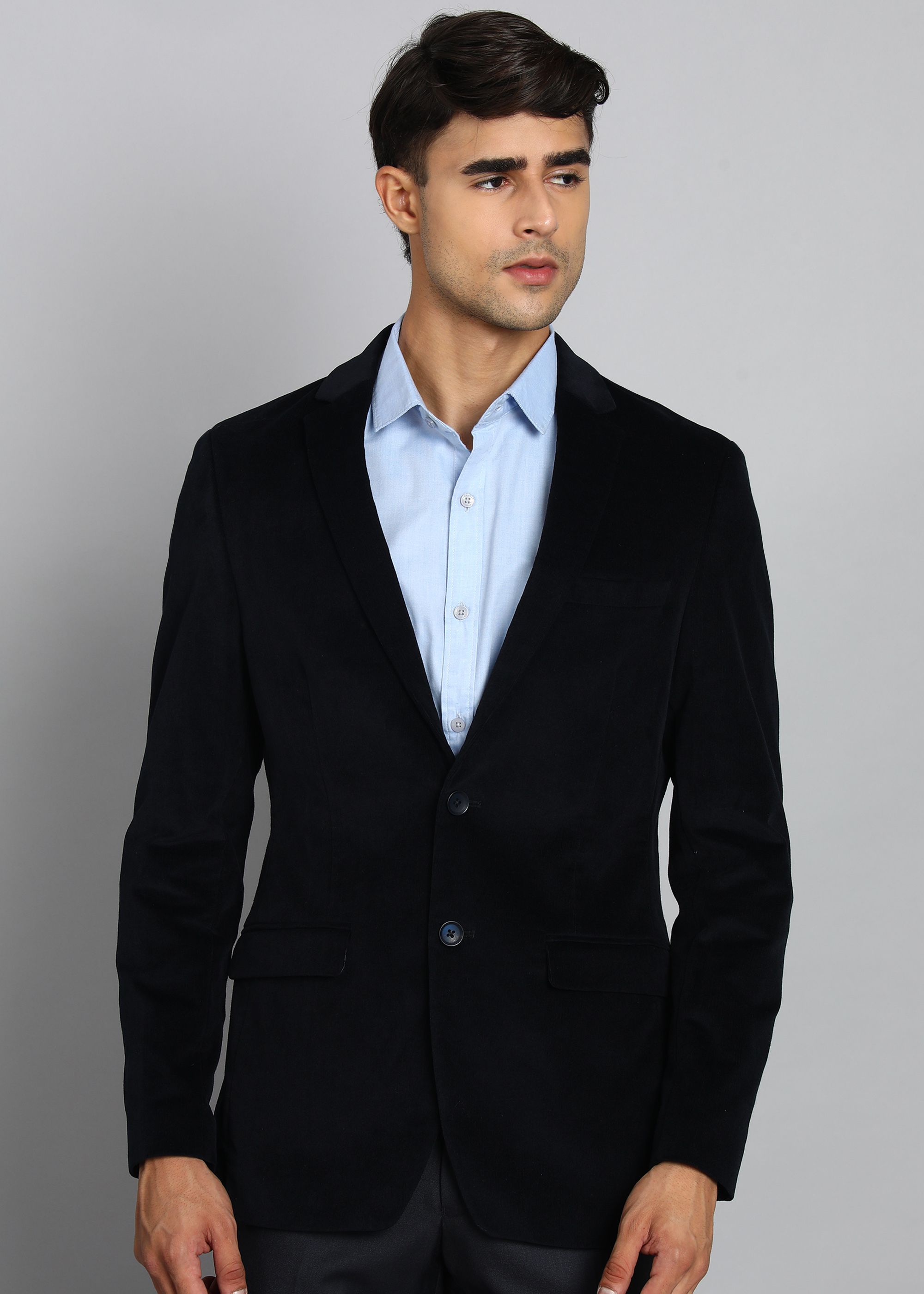 park avenue Men Solid Single Breasted Formal Blazer-picture-23