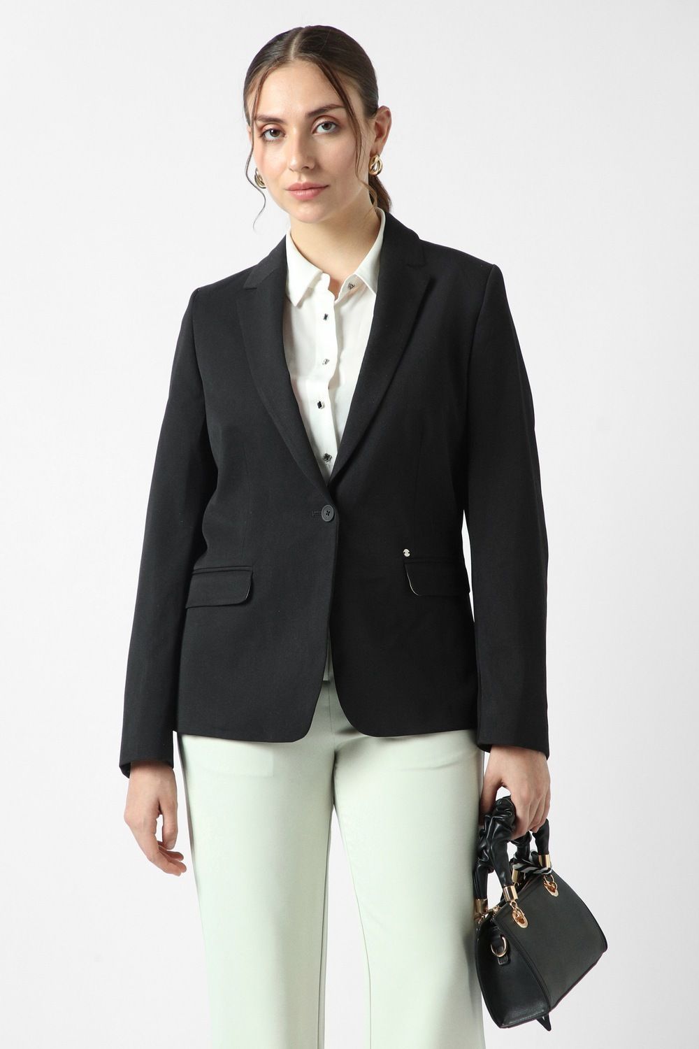 van heusen Women Solid Single Breasted Formal Blazer-picture-35