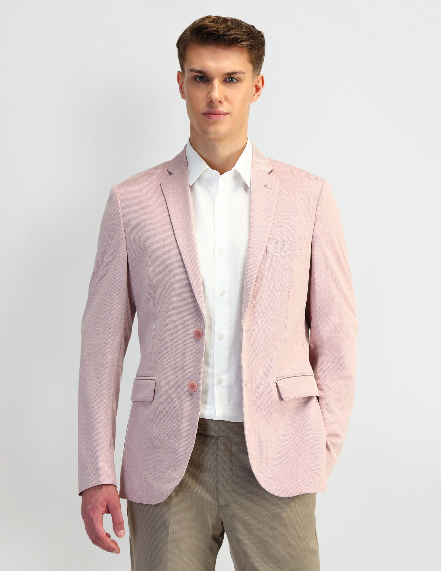 Men Solid Single Breasted Formal Blazer-image-19