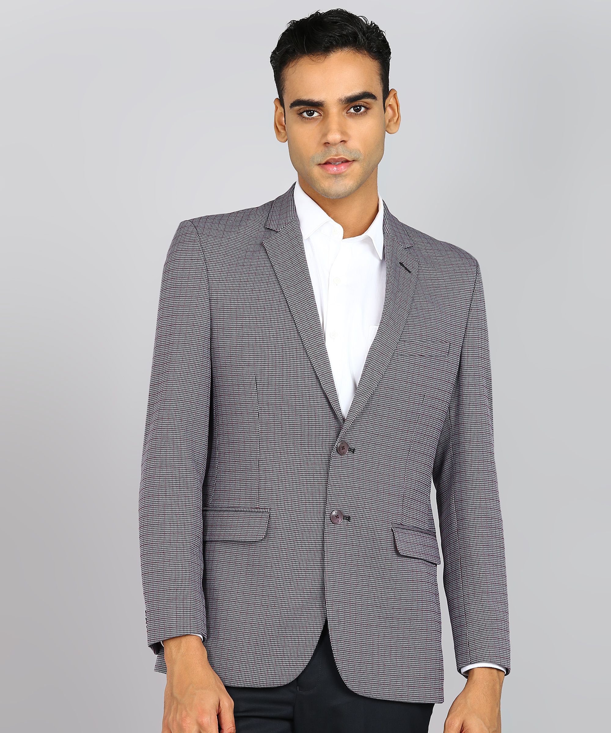 raymond Men Checkered Single Breasted Formal Blazer-picture-45