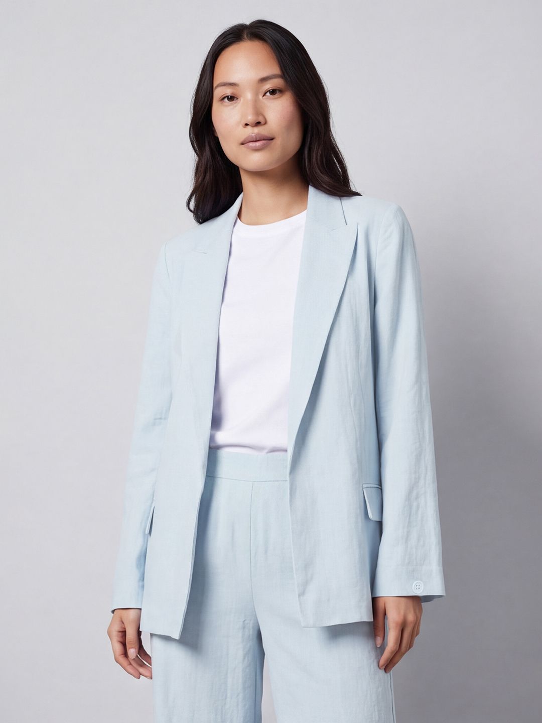 max Women Solid Single Breasted Casual Blazer-picture-23