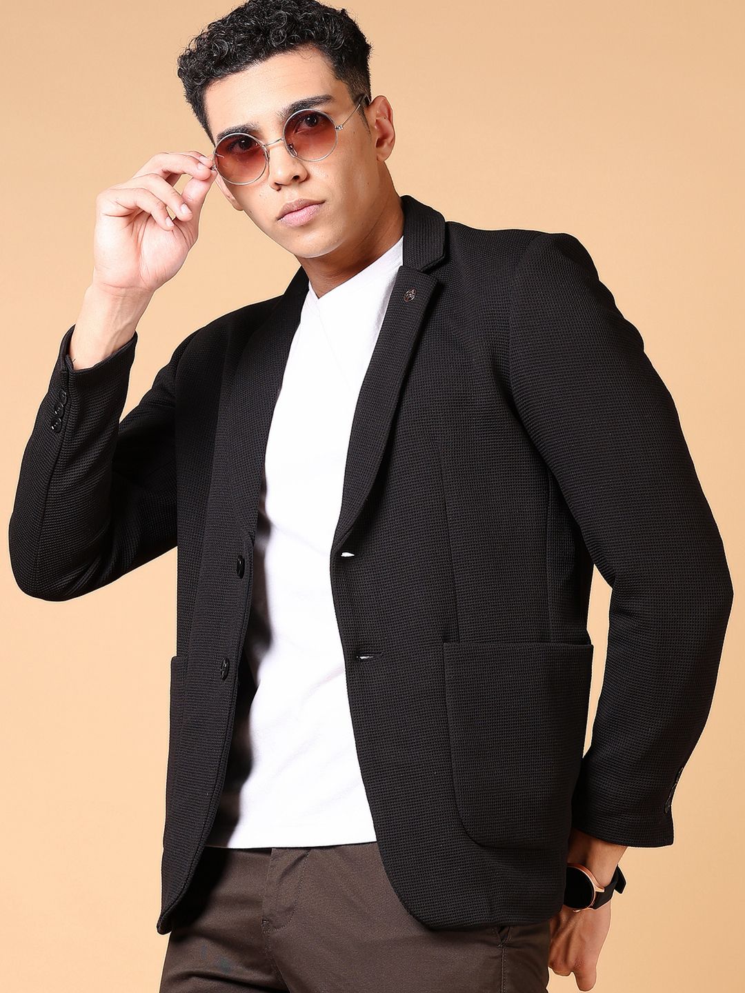 v-mart Men Solid Single Breasted Casual Blazer-picture-32