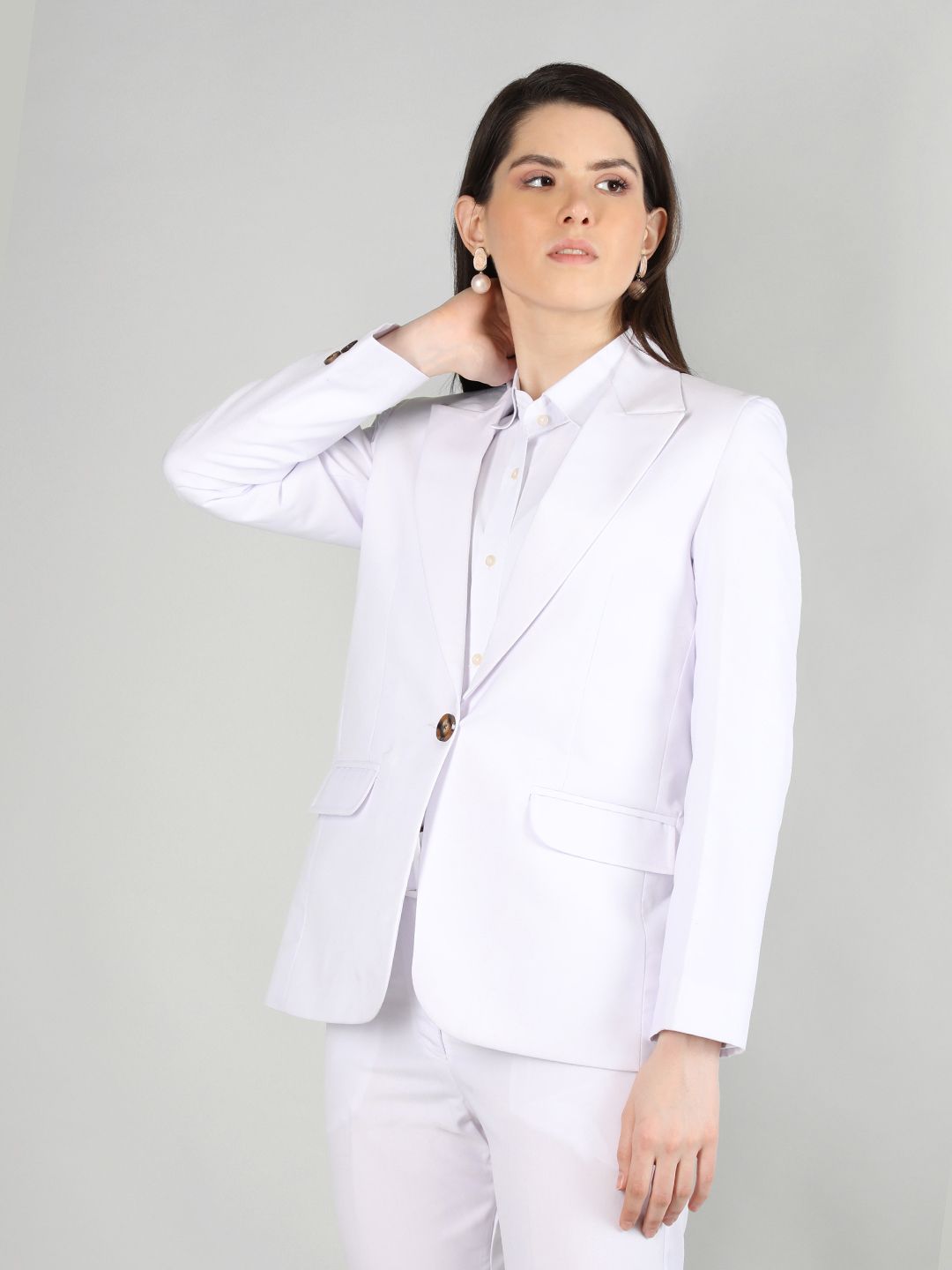 chkokko Women Solid Single Breasted Casual Blazer-picture-17