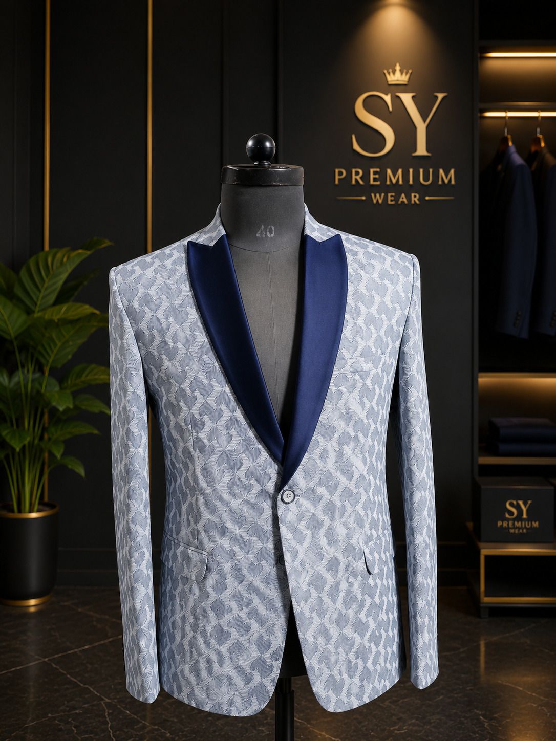 sypremiumwear Men Self Design Tuxedo Style Casual, Festive, Festive & Wedding, Formal, Lounge Wear, Party, Sports, Wedding, Beach Wear Blazer-picture-27
