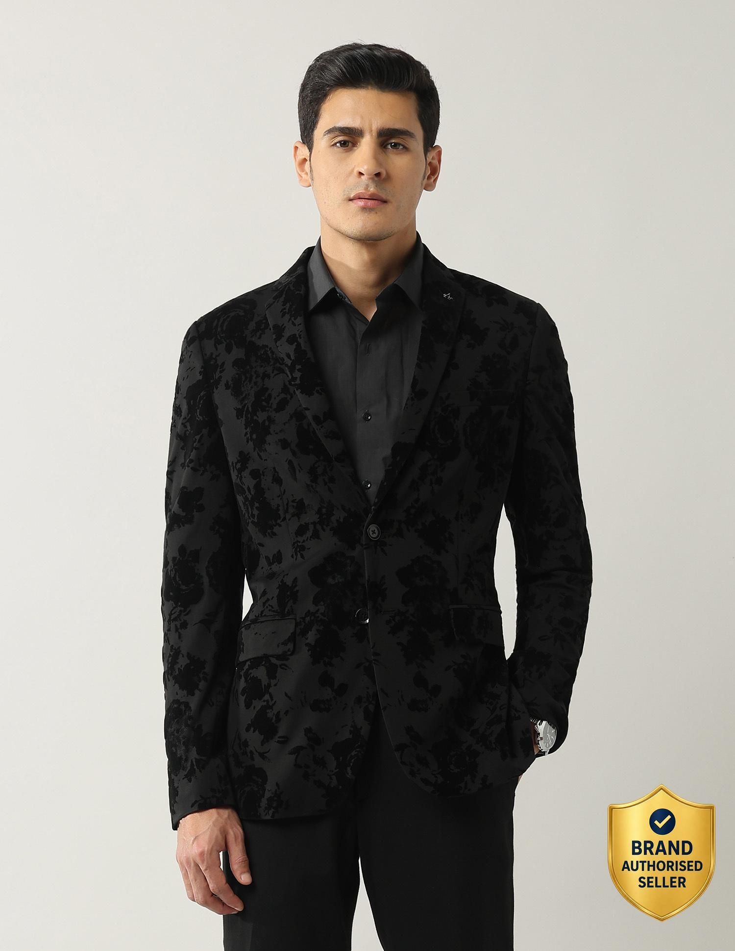 arrow Men Floral Print Single Breasted Party Blazer-picture-15