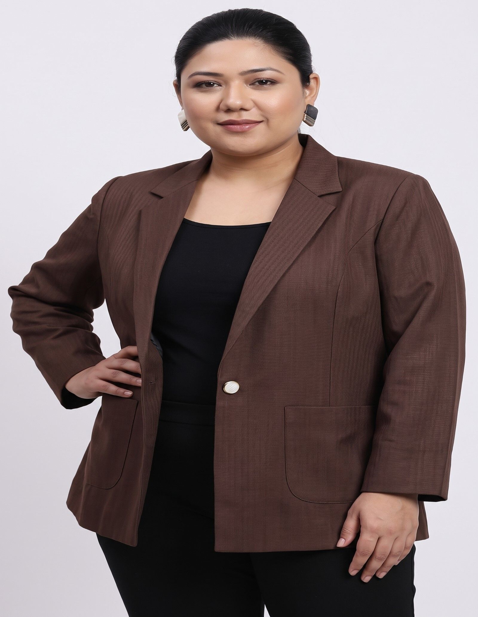 perfect productions Women Solid Single Breasted Formal Blazer-picture-12