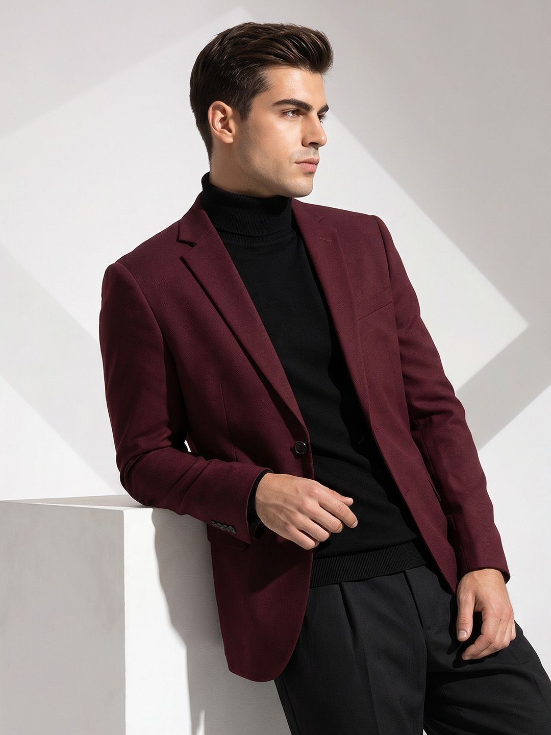 invictus Men Solid Single Breasted Formal Blazer-picture-12