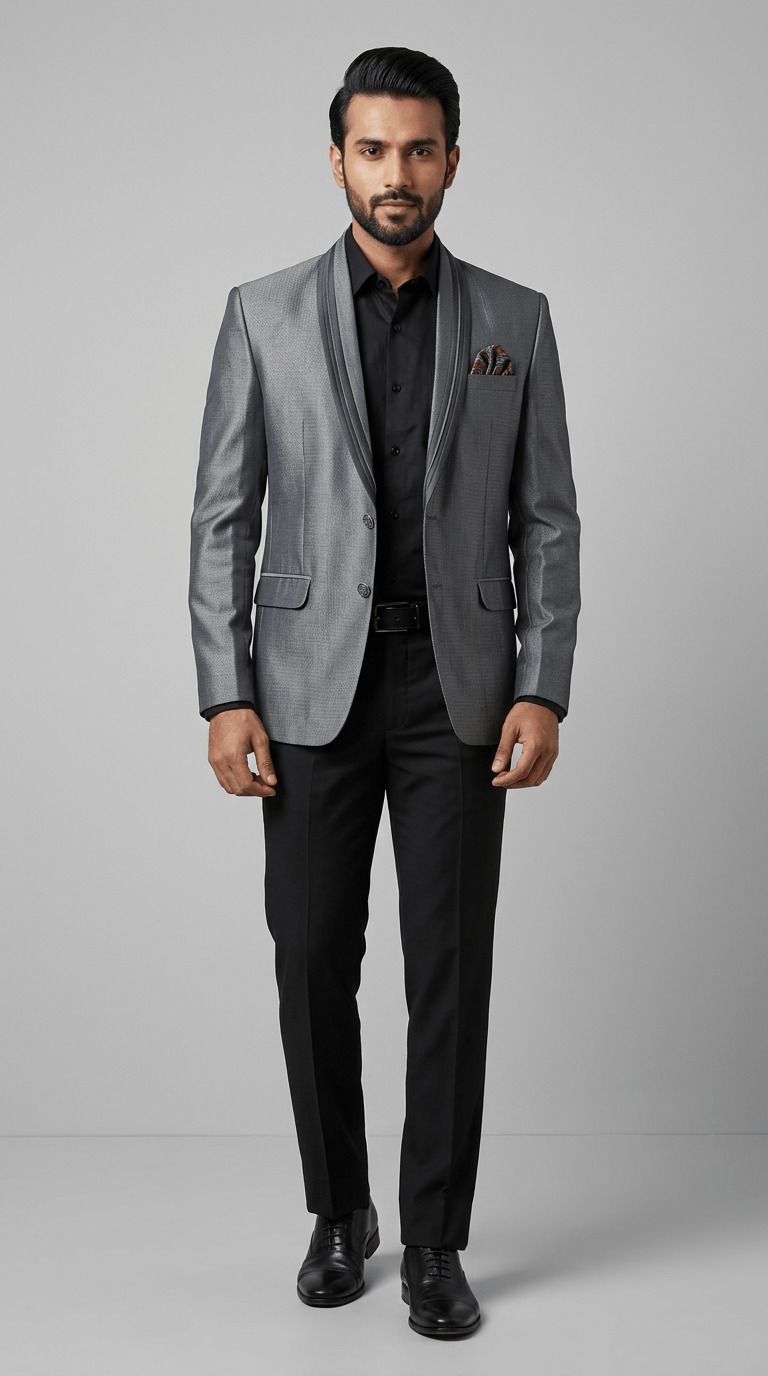Men Solid Single Breasted Party, Festive, Formal, Wedding, Casual Blazer-image-11