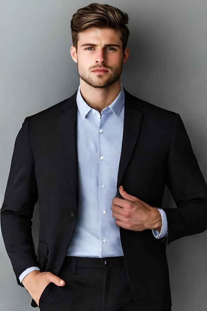 cadmon Men Solid Single Breasted Wedding Blazer-picture-30