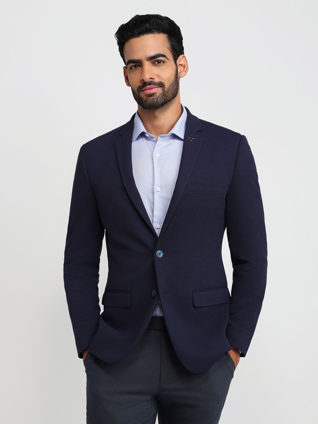 park avenue Men Solid Bandhgala Formal Blazer-picture-10