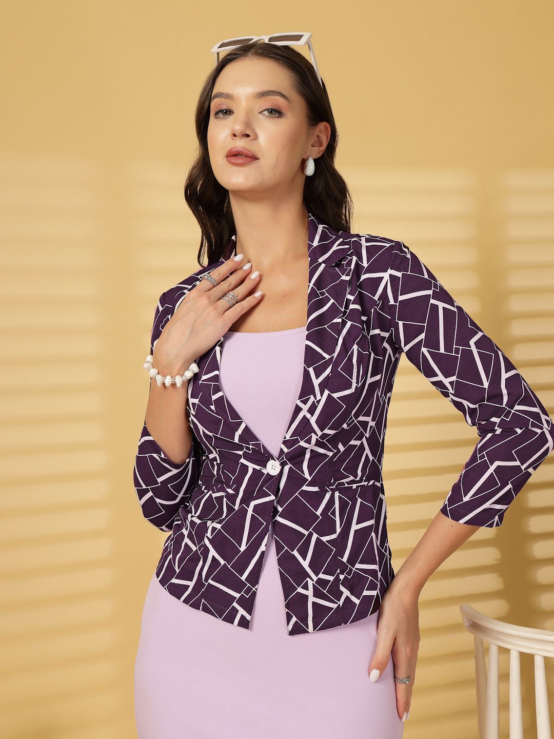 being naughty Women Printed Tuxedo Style Casual, Festive & Wedding, Party, Wedding Blazer-picture-11
