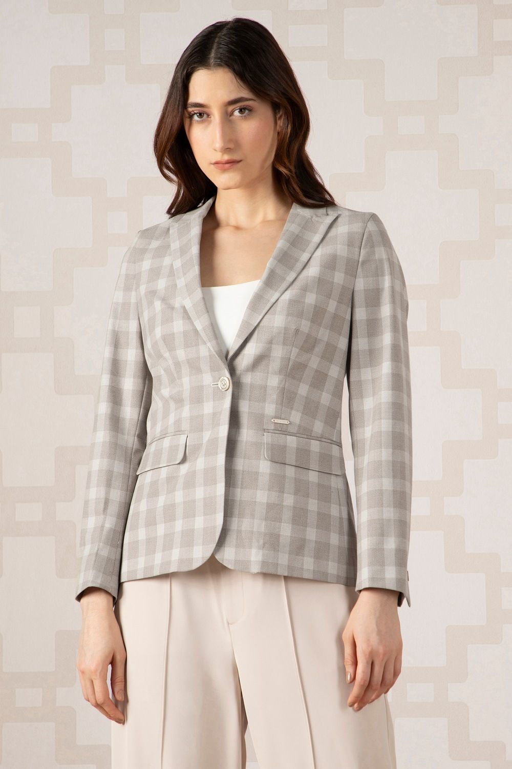 van heusen Women Checkered Single Breasted Formal Blazer-picture-14