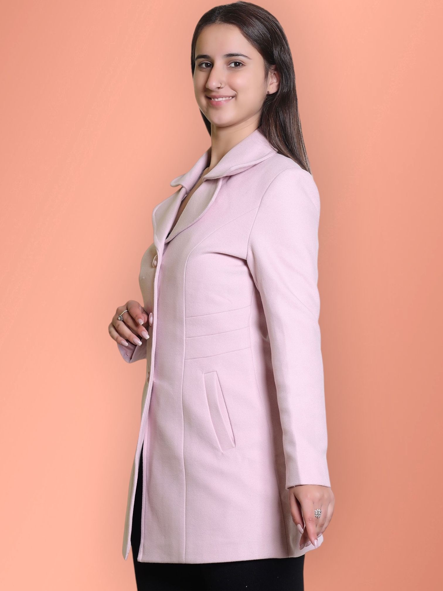 peeppzzoo Women Solid Double Breasted Casual Blazer-picture-10