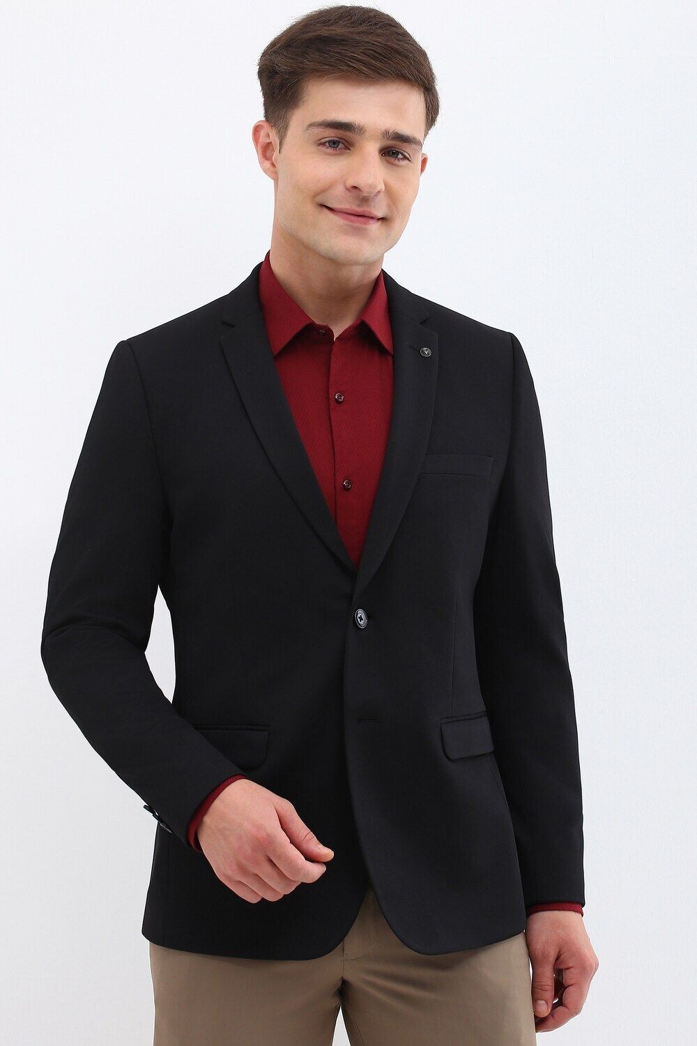 allen solly Men Solid Single Breasted Formal Blazer-picture-14