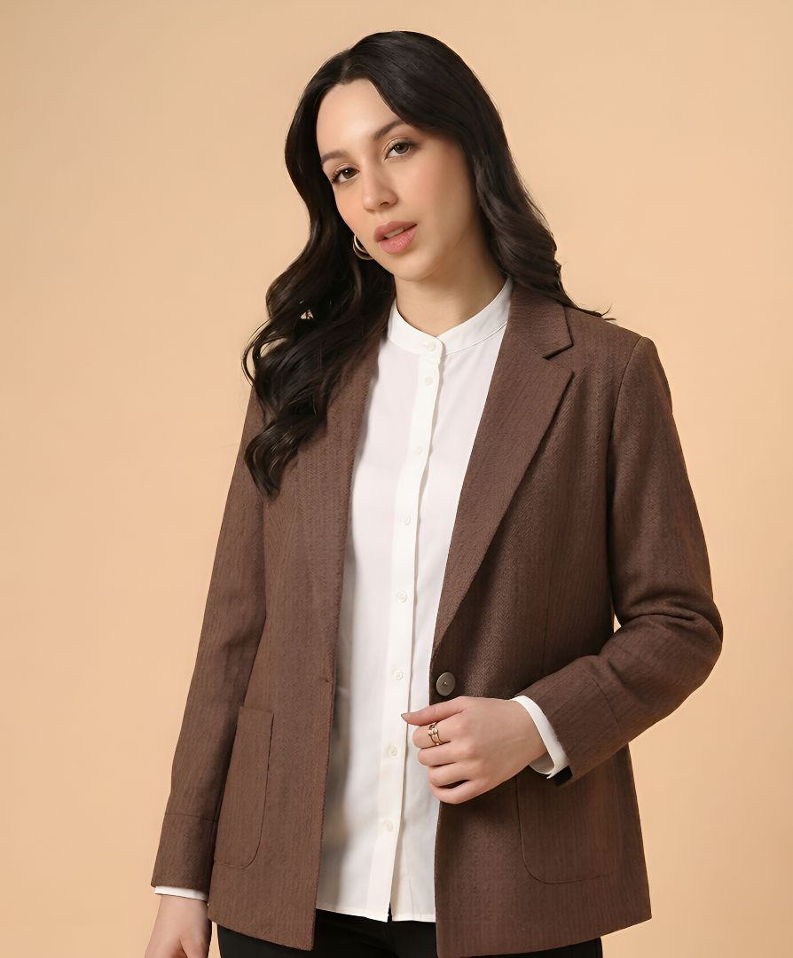 cadmon Women Striped Single Breasted Casual Blazer-picture-45
