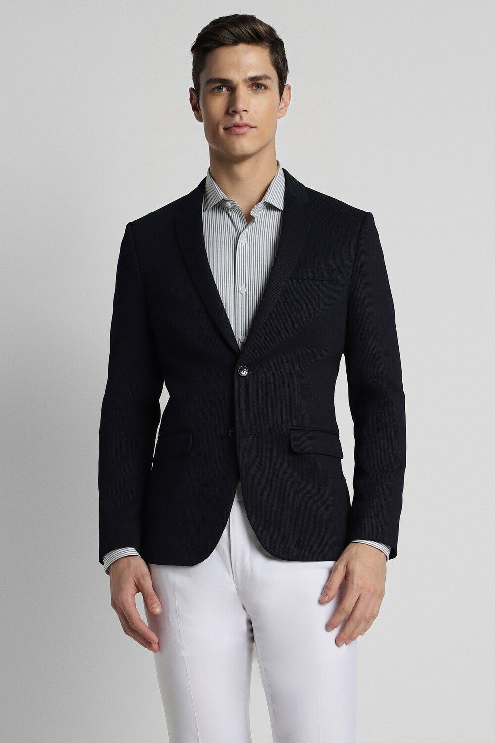 peter england Men Self Design Single Breasted Formal Blazer-picture-23