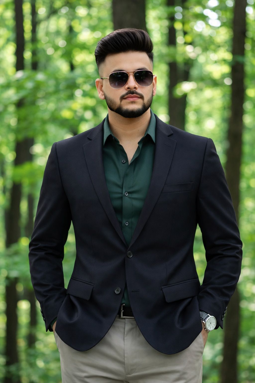 tinz Men Solid Single Breasted Casual Blazer-picture-10