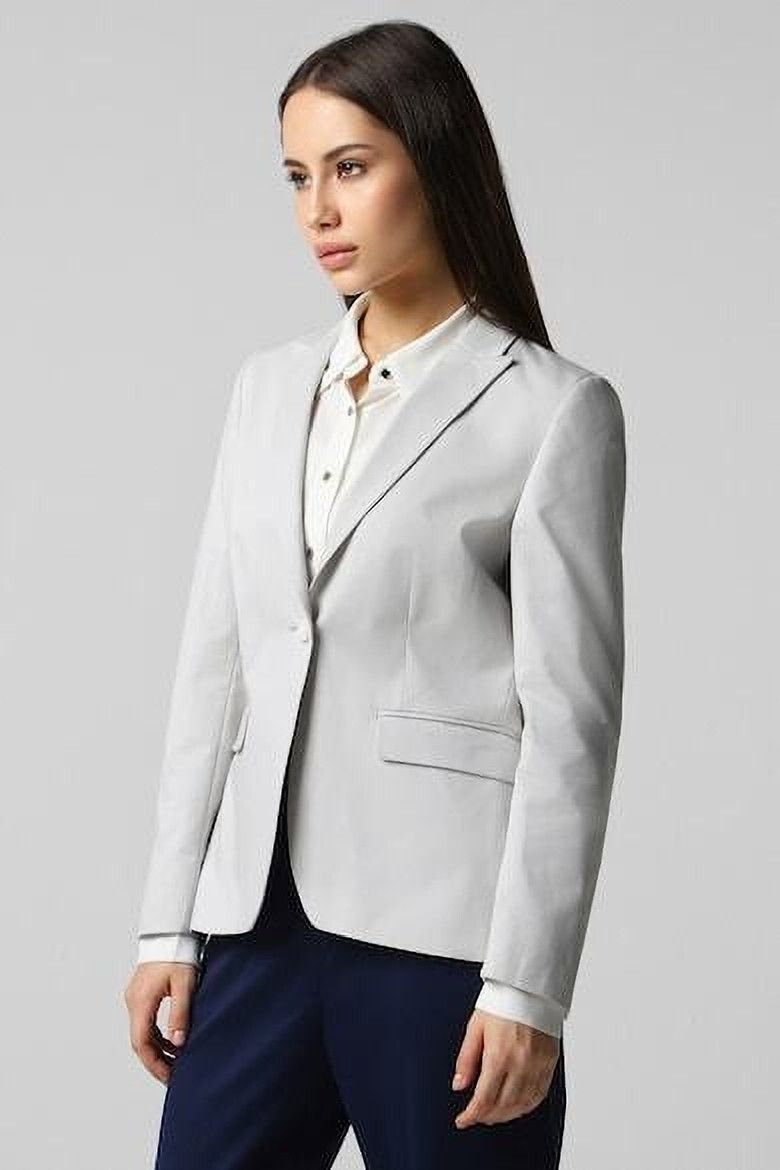 Women Solid Single Breasted Casual Blazer-image-6