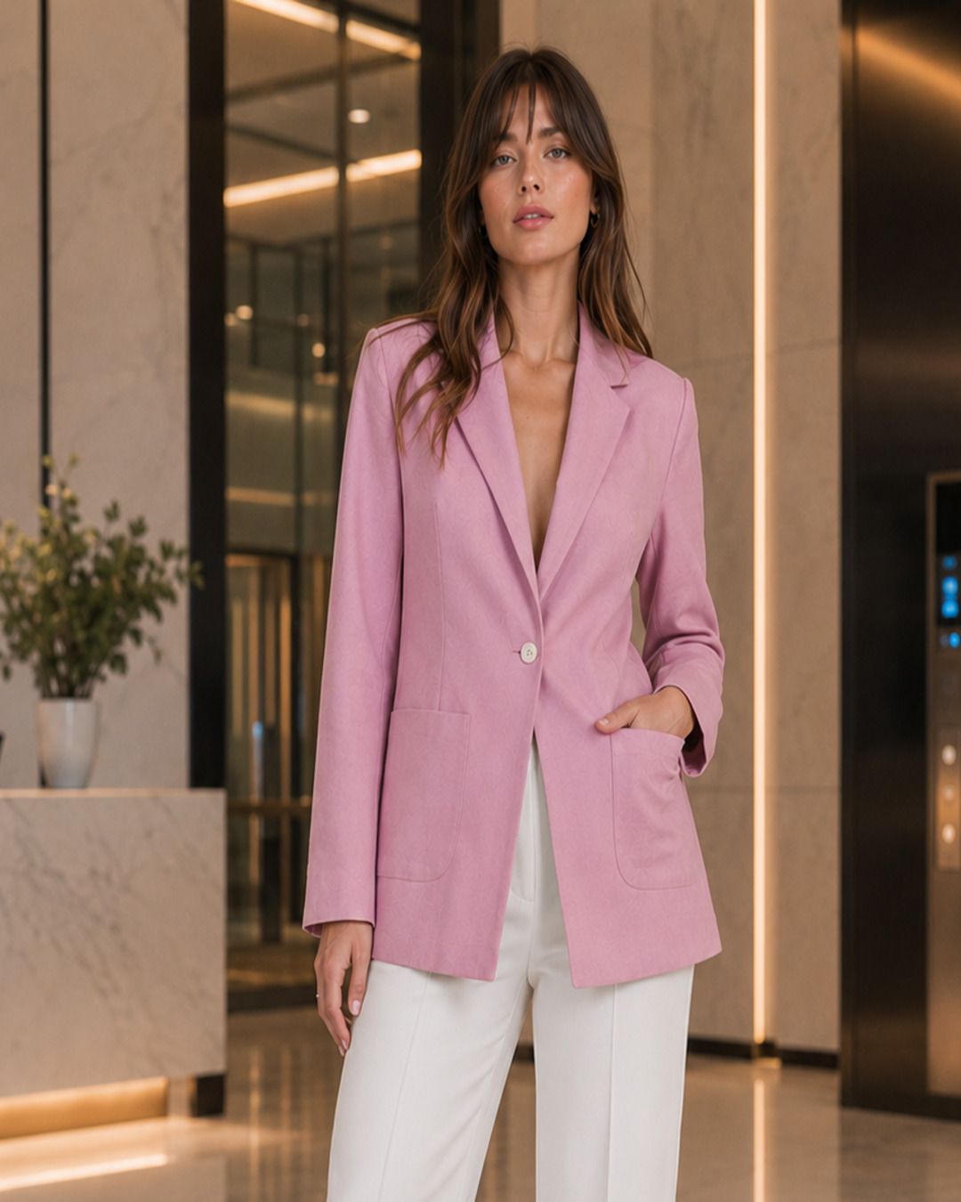 tinz Women Solid Mandarin Casual Blazer-picture-39