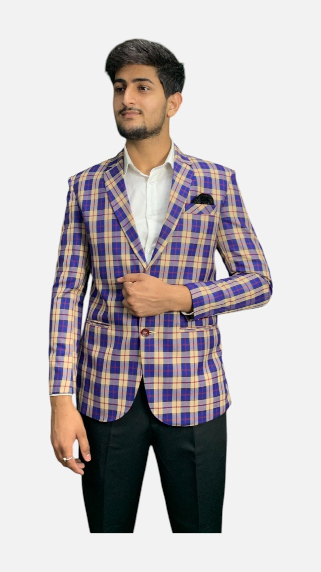 gargian master cut Men Checkered Single Breasted Formal, Party Blazer-picture-47