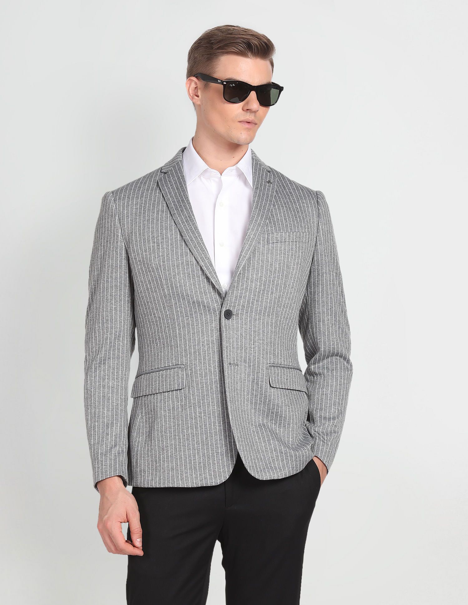 arrow Men Striped Single Breasted Formal Blazer-picture-13