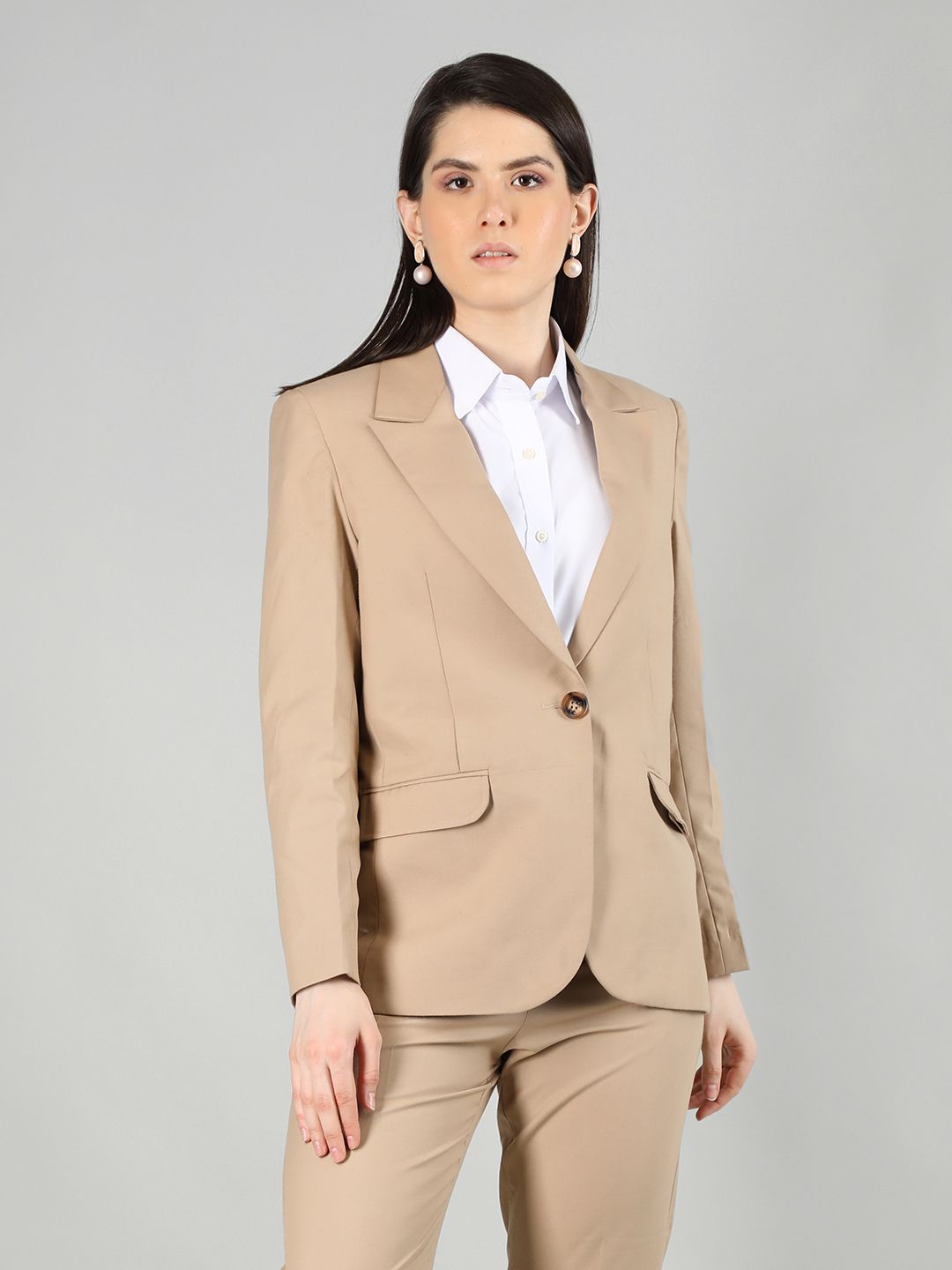 chkokko Women Solid Single Breasted Casual Blazer-picture-26