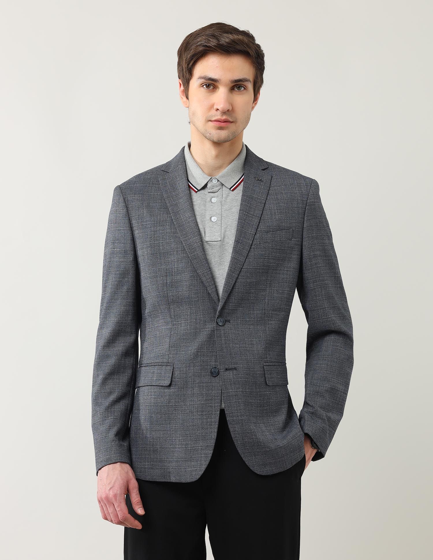 arrow Men Self Design Single Breasted Formal Blazer-picture-12