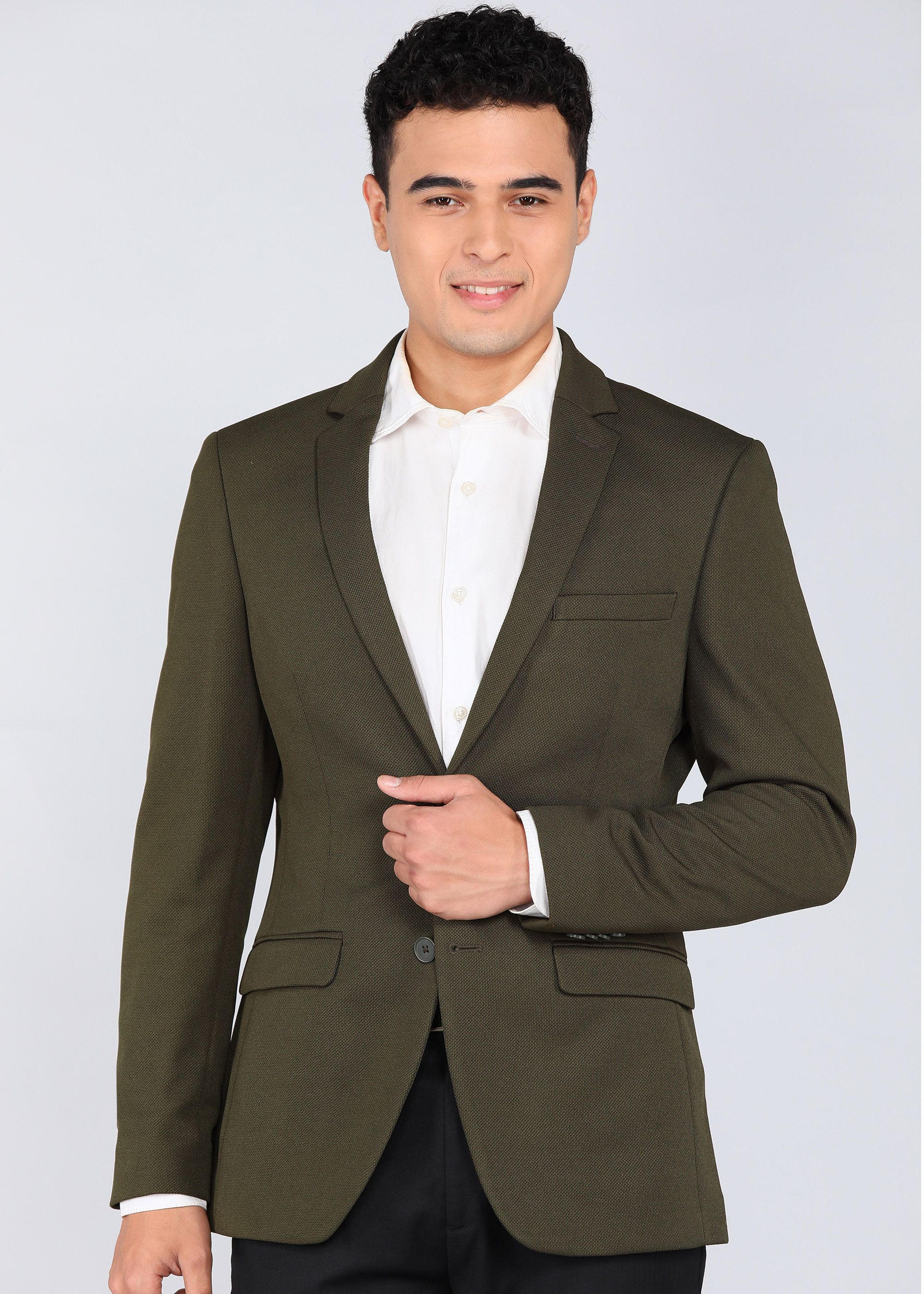 park avenue Men Self Design Single Breasted Formal Blazer-picture-26