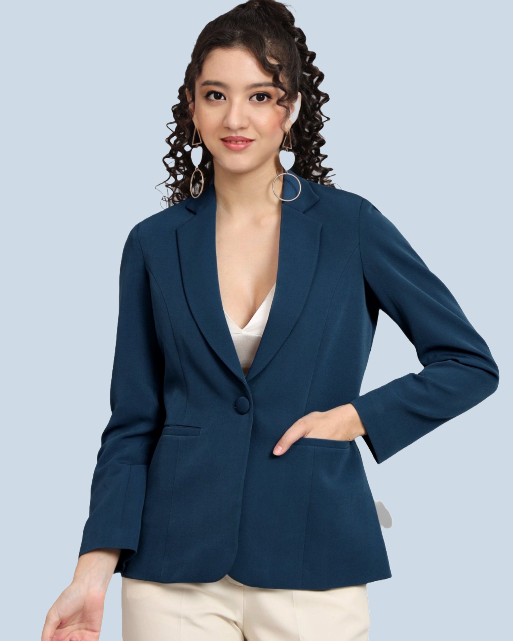 rocksy Women Solid Single Breasted Casual Blazer-picture-26