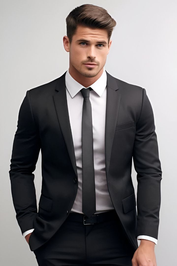 cadmon Men Solid Single Breasted Wedding Blazer-picture-32