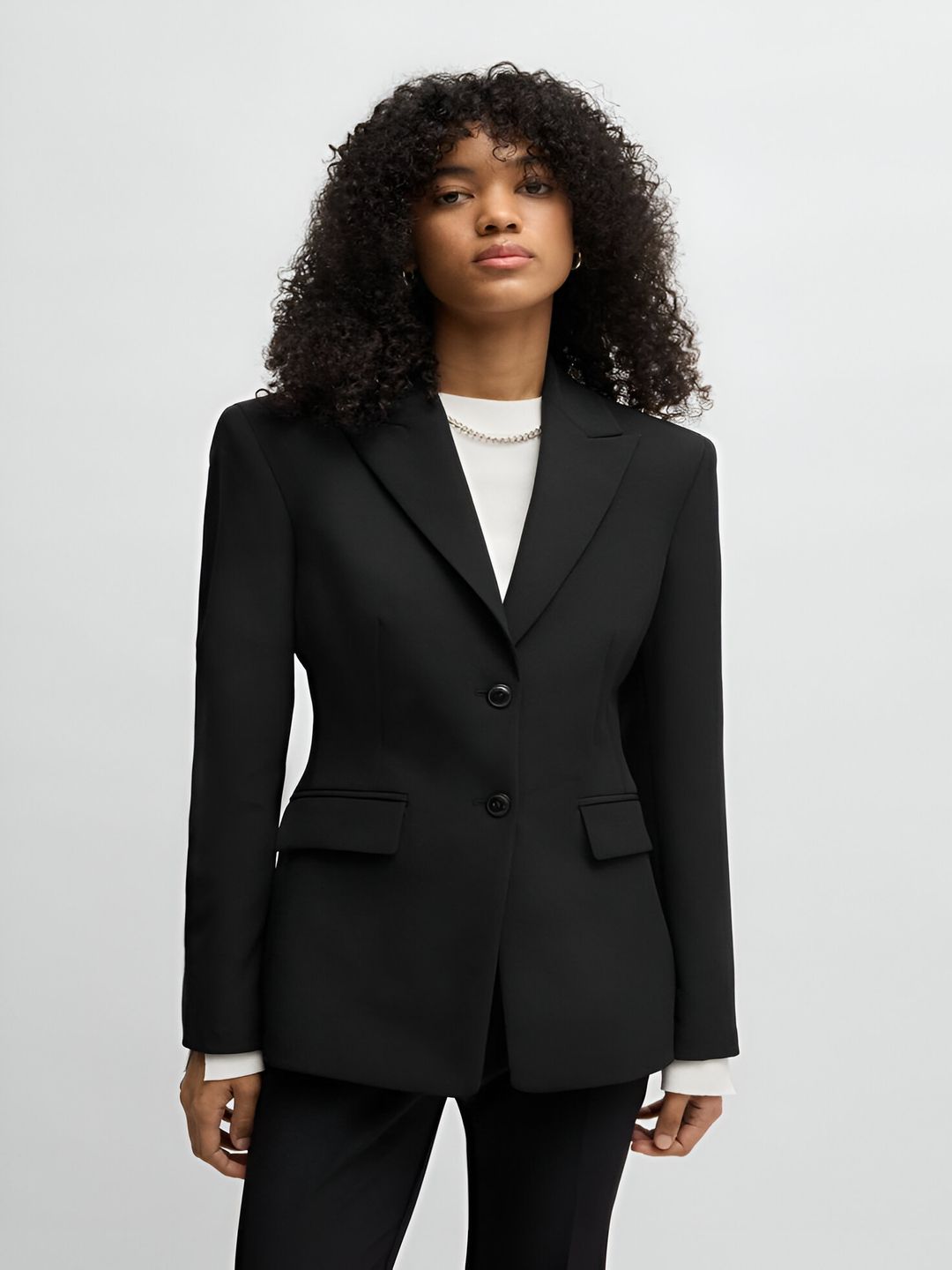cadmon Women Solid Single Breasted Formal Blazer-picture-38