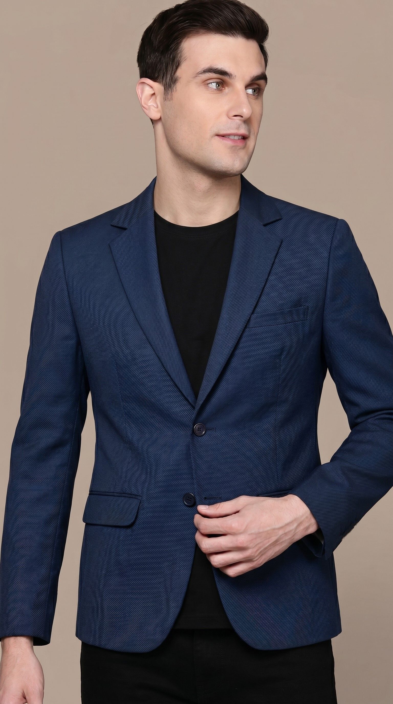 rajenderani Men Solid Single Breasted Formal Blazer-picture-12