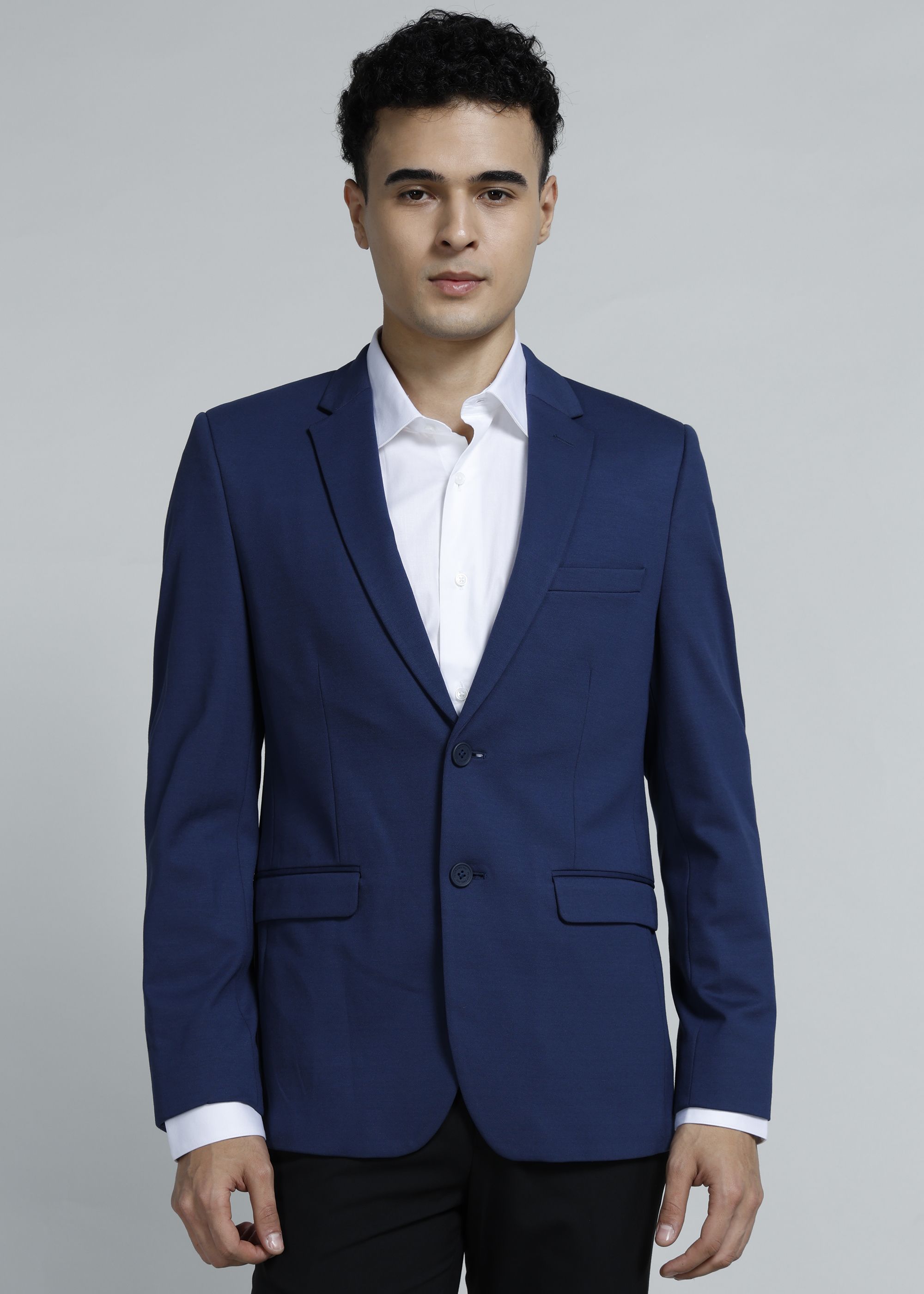 peter england Men Solid Single Breasted Formal Blazer-picture-32