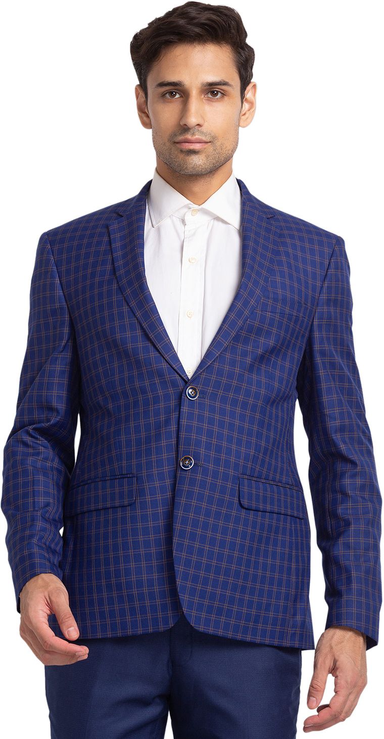 park avenue Men Checkered Single Breasted Formal Blazer-picture-32