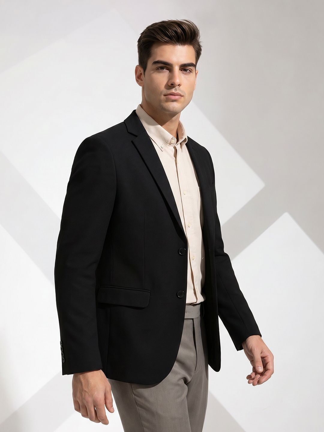 invictus Men Solid Single Breasted Formal Blazer-picture-11