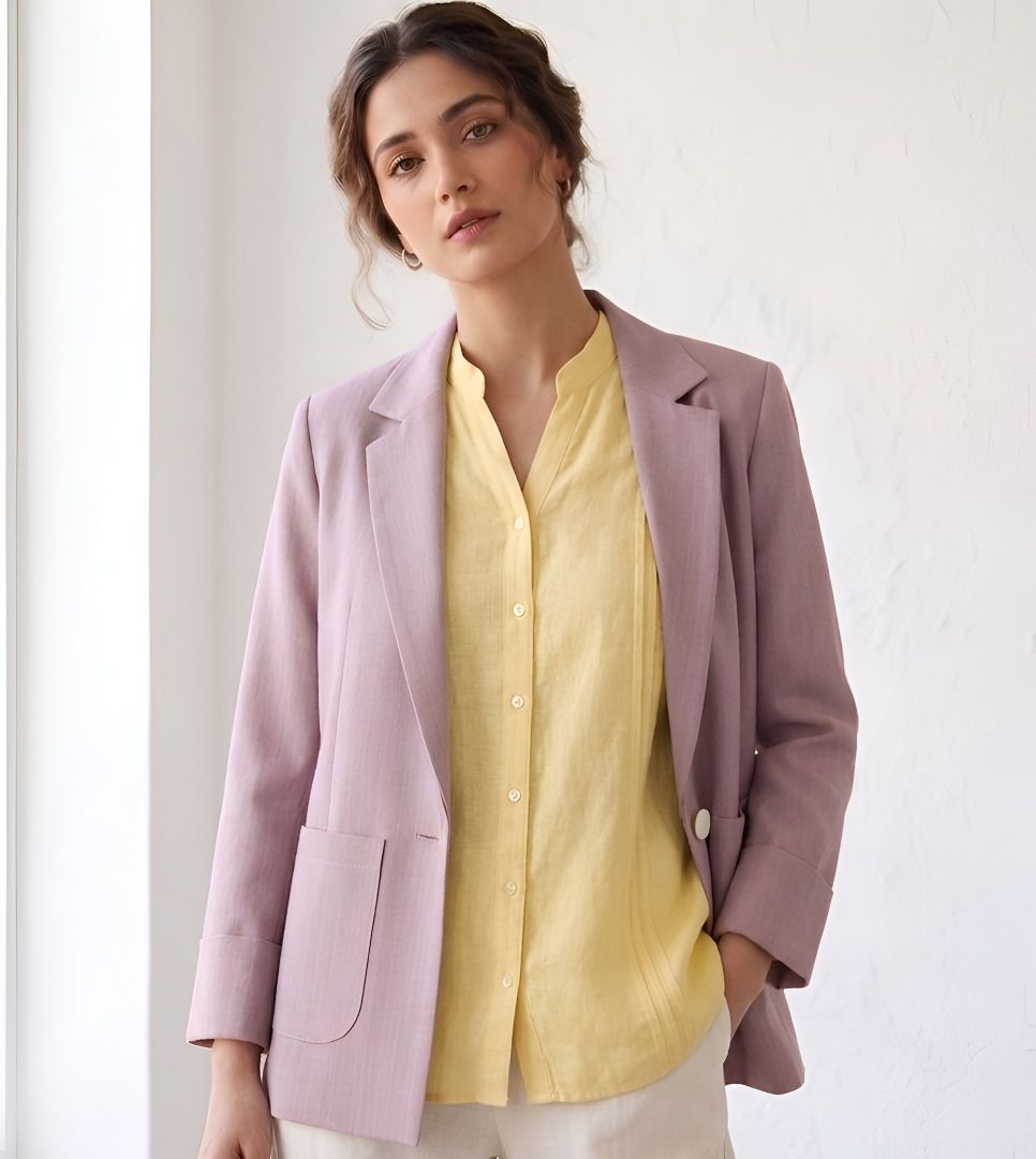 cadmon Women Solid Single Breasted Casual Blazer-picture-21